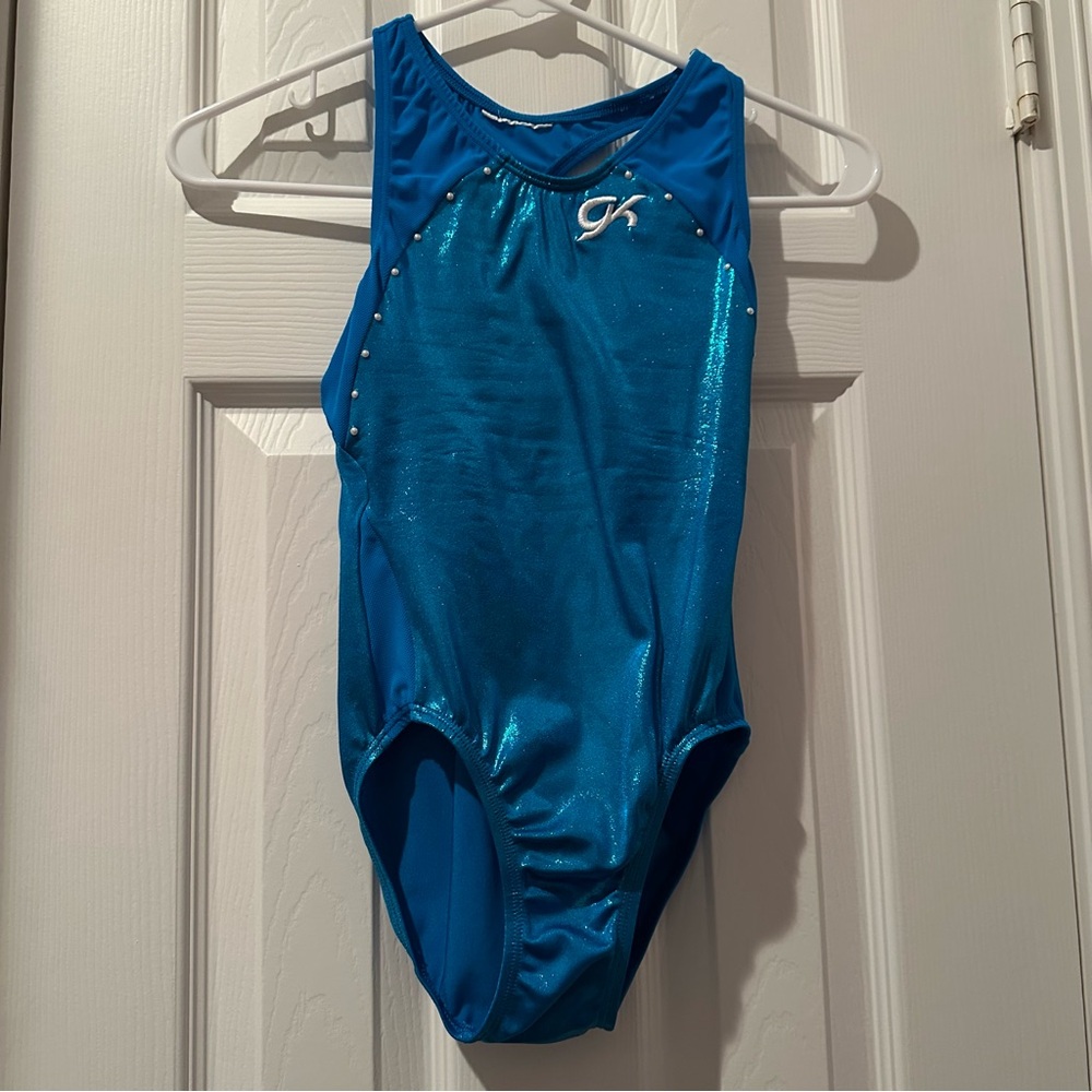 gk elite leotard teal racerback